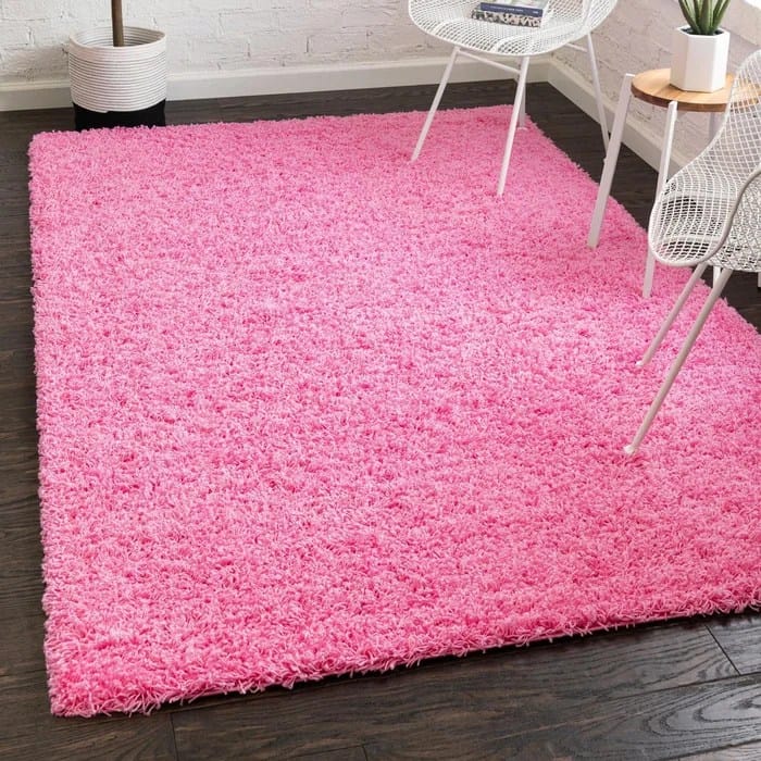 Cotton Candy Pink Shag Solid Rug