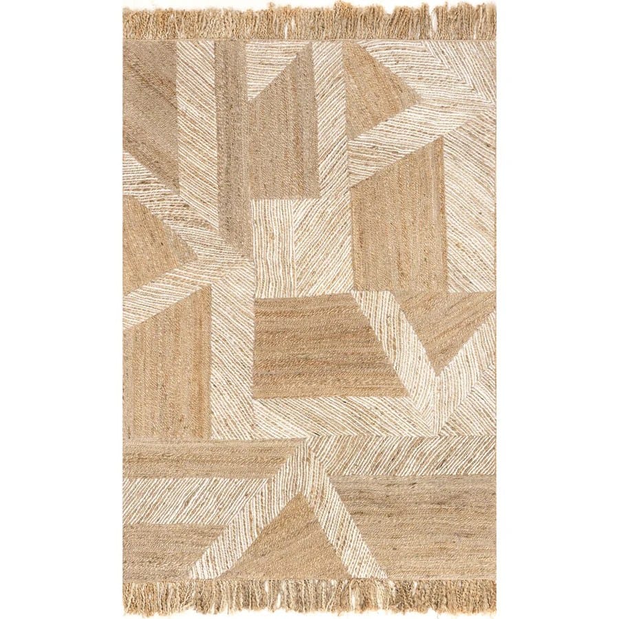 Bohemian Tasseled Braided Jute Floor Area Rug