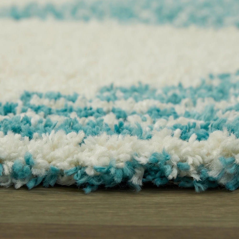 Teal Wave Handmade Shag Rug