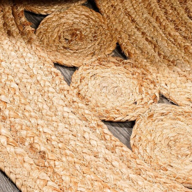 Zen Jute Round Rug for Living Room, Bedroom, Hallway and Dining Room