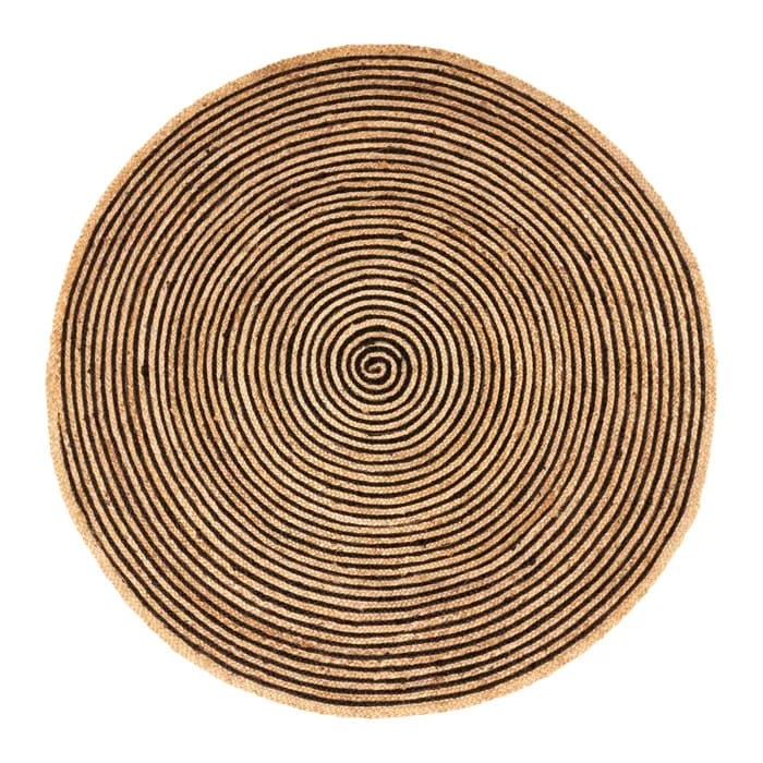 BlackFern Jute Round Handmade Rug for Living Room