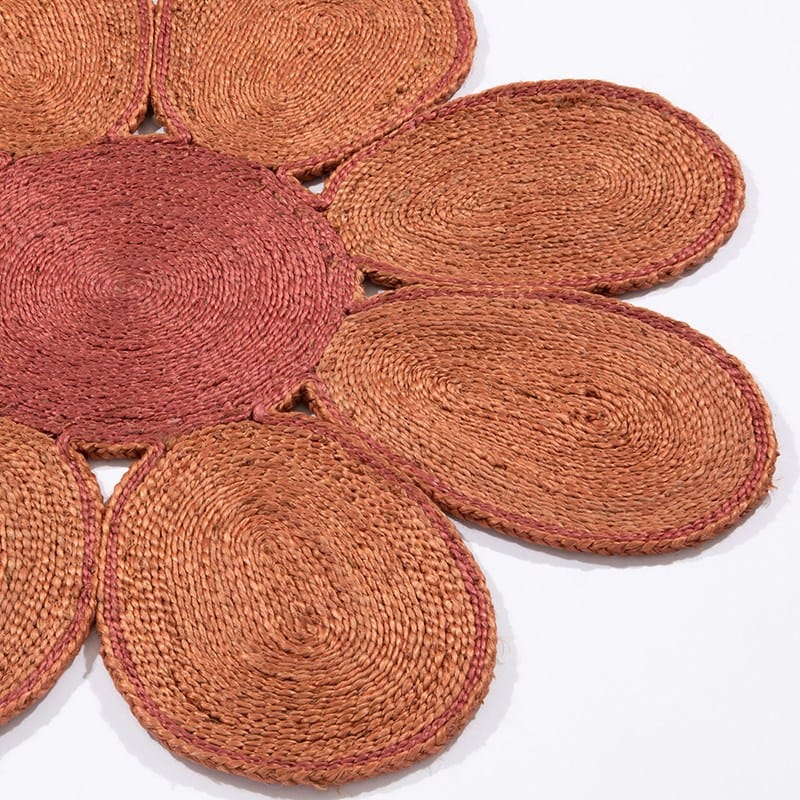 Blossure Jute Round Handmade Rug For Living Room