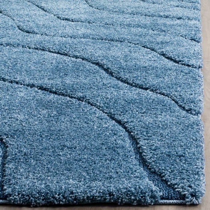 Blue Wave Solid Shag Rug