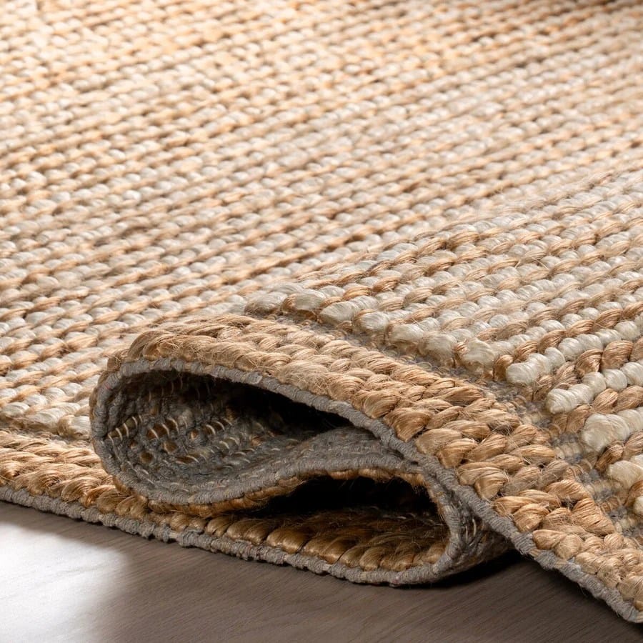 Borderline Handmade Natural Jute Rugs For Living Room