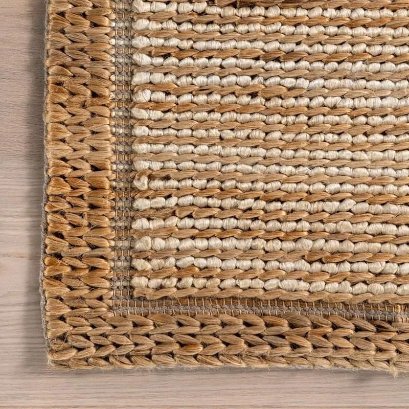 Borderline Handmade Natural Jute Rugs For Living Room
