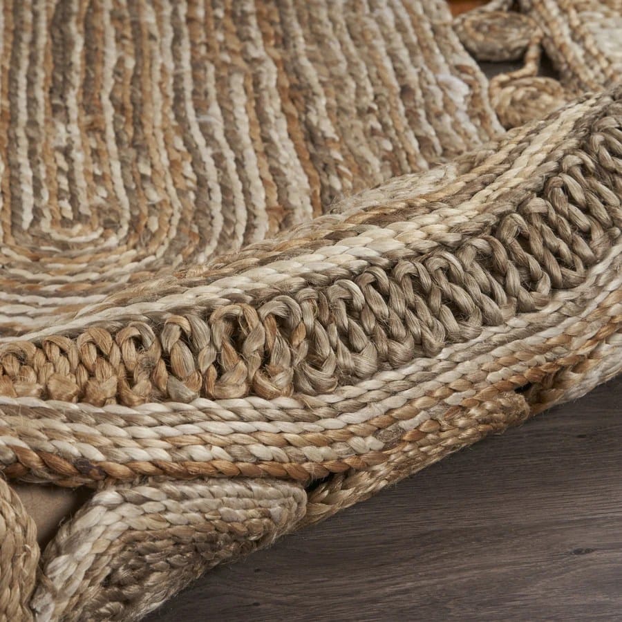 Boho Dazzle Handwoven Natural Jute Rug
