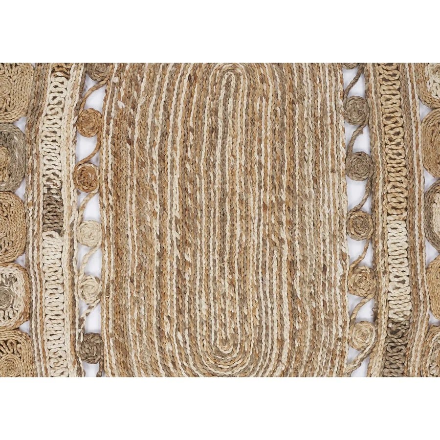 Boho Dazzle Handwoven Natural Jute Rug