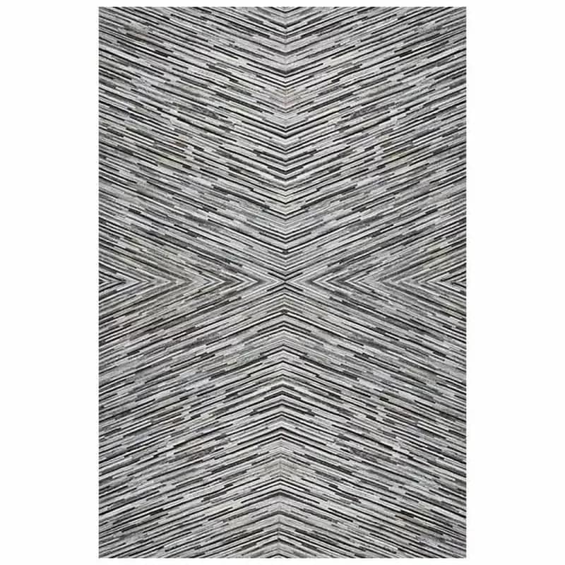 Streamline Leather Handmade Rug For Living Room, Bedroom