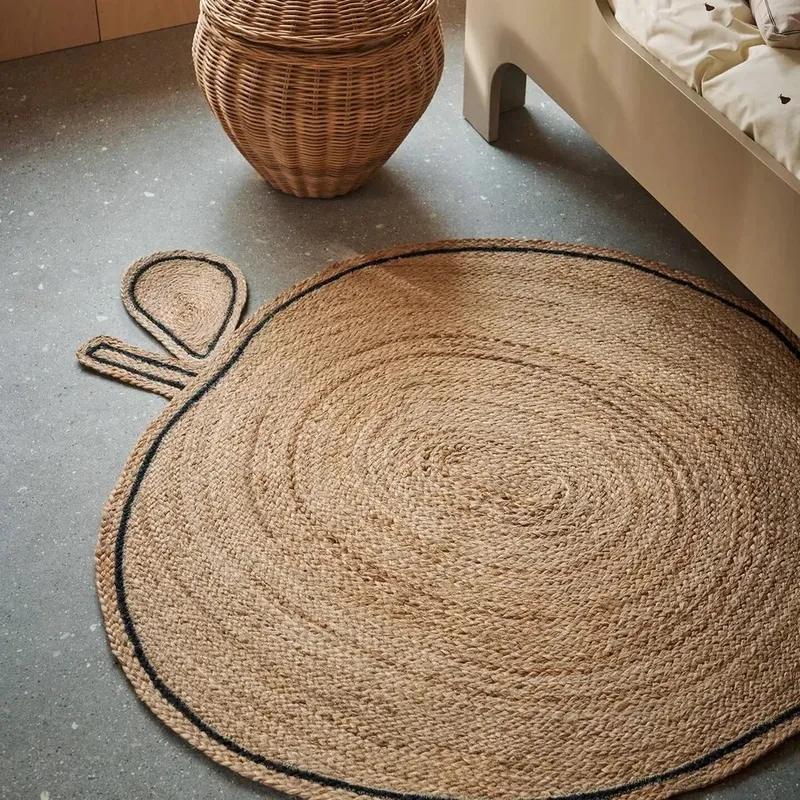 Handwoven Apple Bliss Kids Natural Jute Rug